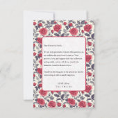 Niedliche Rose Themed Wedding Flat Danke Karte (Rückseite)