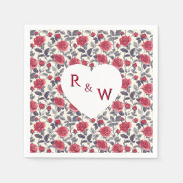 Niedliche Rose Wedding Napkin Serviette