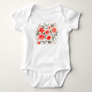 Niedliche Rosenblütendarstellung Baby Strampler