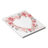 Niedliche Rosenfarbe Wasserfarbe für den Valentins Notizblock (angewinkelt)