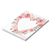 Niedliche Rosenfarbe Wasserfarbe für den Valentins Notizblock (Rotiert)