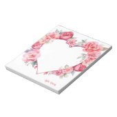 Niedliche Rosenfarbe Wasserfarbe für den Valentins Notizblock (Rotiert)