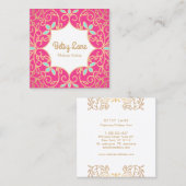 Niedliche Rosengoldene Wirbel machen Künstler Quadratische Visitenkarte (Vorne/Hinten)