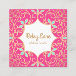 Niedliche Rosengoldene Wirbel machen Künstler Quadratische Visitenkarte