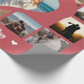 Niedliche Rosenstraße Happy Valentine Foto Collage Geschenkpapier (Ecke)