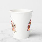 Niedliche Rost Orange Boho Bläsernieder Kreuztaufe Pappbecher (Rechts)