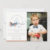 Niedliche Rostwolken-Flugzeug Wolken Kinder Foto G Dankeskarte (Vorderseite)