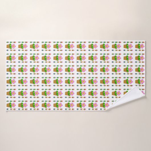 Niedliche rosy posy gepolsterte Blume Wiederholung Badehandtuch (Badehandtuch)