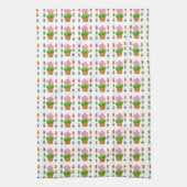 Niedliche rosy posy gepolsterte Blume Wiederholung Geschirrtuch (Vertikal)