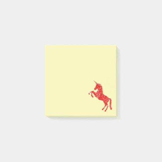 Niedliche Rot-Einhorn-Mädchenkunst Post-it Klebezettel (Vorderseite)
