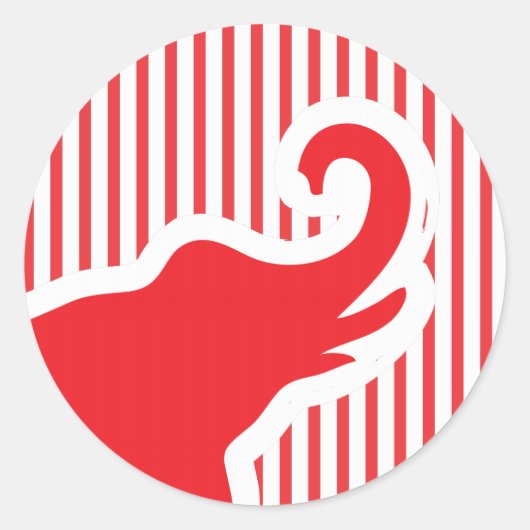 niedliche Rot-Elefant-Aufkleber. Runder Aufkleber (Vorderseite)