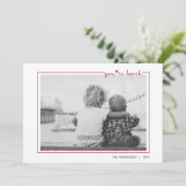 Niedliche Rot Handschrift Sie sind geliebt Frame V Einladung (Stehend Vorderseite)