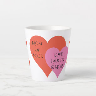 Niedliche Rot-Rosa-Herz-Text-Mama von vier Persone Milchtasse