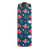 Niedliche Rot- und Blaufische Fische Thermosbecher (Vorderseite)