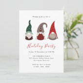Niedliche Rot- und Grüne Weihnachtsfeier Einladung (Stehend Vorderseite)