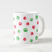 Niedliche Rot- und Grünpaw-Prints Jumbo-Tasse (Vorderseite Rechts)