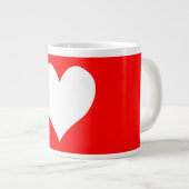 Niedliche Rot-und Weißherz-Form Jumbo-Tasse (Vorderseite Rechts)