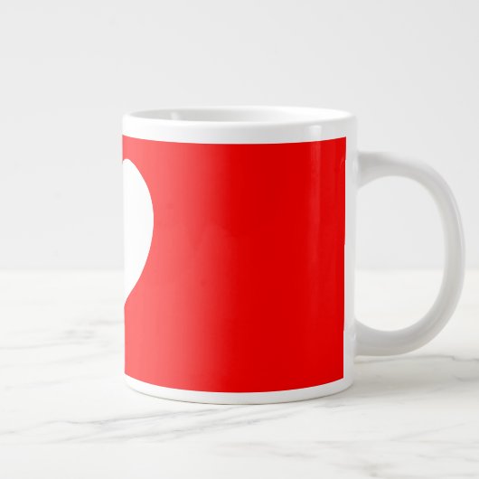 Niedliche Rot-und Weißherz-Form Jumbo-Tasse (Rechts)