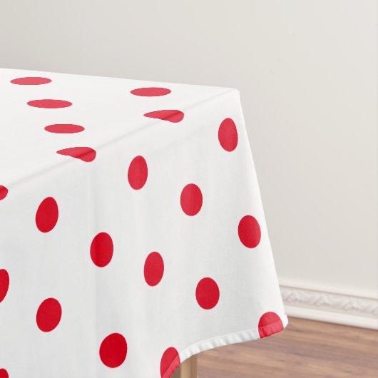 Niedliche Rot- und Weißpolka-Punkte Tischdecke (Beispiel)