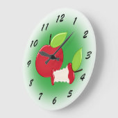 Niedliche rote Apfel-Küche Große Wanduhr (Winkel)