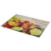 Niedliche Rote Äpfel und Zitronenblüten Schneidebrett (Ecke)