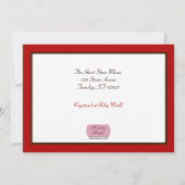 Niedliche Rote Babydusche Einladung (Rückseite)