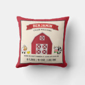 Niedliche rote Barnenstall Tiere Baby Geburtsstund Kissen (Rückseite)