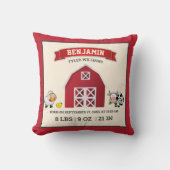 Niedliche rote Barnenstall Tiere Baby Geburtsstund Kissen (Vorderseite)