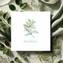 Niedliche Rote Berries und Heilige Wasserfarbe Wei