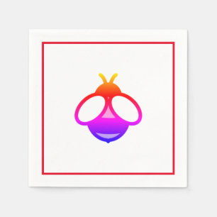 Niedliche Rote Biene, Rosa Honigbiene, lila Hummel Serviette