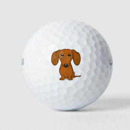 Niedliche Rote Dackel | Funny Cartoon Dackel Hund Golfball