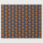 Niedliche rote Dackel-Hunde des Dackel-Muster-| Geschenkpapier (Flach)