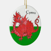 Niedliche rote Drache-, Grüne und Keramikornament (Rechts)