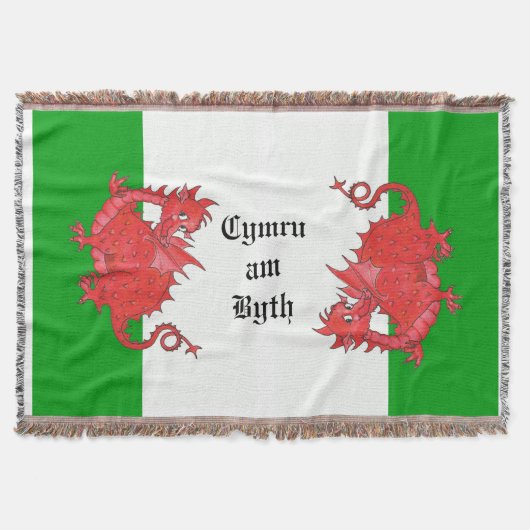 Niedliche rote Drachen auf der grünen und weißen K Decke (Vorderseite)