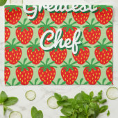 Niedliche rote Erdbeerkundenspezifische Küchentuch (Gefaltet)