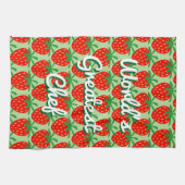Niedliche rote Erdbeerkundenspezifische Küchentuch (Horizontal)