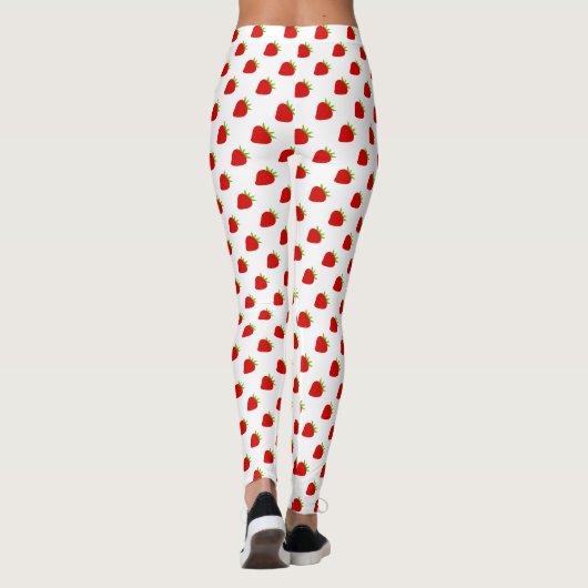 Niedliche rote Erdbeermuster-Leggings Leggings (Rückseite)