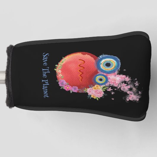 Niedliche Rote Farbe retten Planet-Sammlung Golf Headcover (Vorderseite)