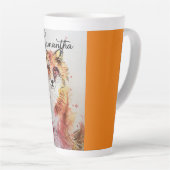 Niedliche Rote Fox Aquarellfarbe Tasse Orange (Rechte Ecke)