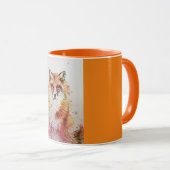 Niedliche Rote Fox Aquarellfarbe Tasse Orange (VorderseiteRechts)