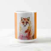 Niedliche Rote Fox Aquarellfarbe Tasse Orange (Mittel)