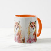 Niedliche Rote Fox Aquarellfarbe Tasse Orange (VorderseiteRechts)