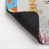 Niedliche Rote Fox Aquarellmalerei Maus Mat Blumen Mousepad (Ecke)