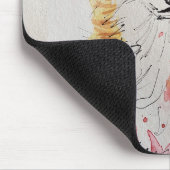 Niedliche Rote Fox Aquarellmalerei Maus Mat Lila Mousepad (Ecke)