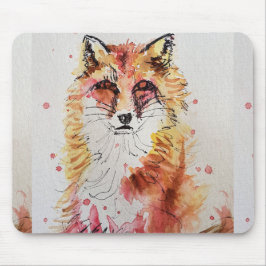 Niedliche Rote Fox Aquarellmalerei Maus Mat Lila Mousepad