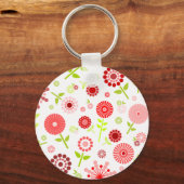 Niedliche rote Frühlingsblumen Schlüsselanhänger (Vorderseite)