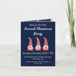 Niedliche Rote Gnome Personalisiertes Weihnachtsfe Einladung