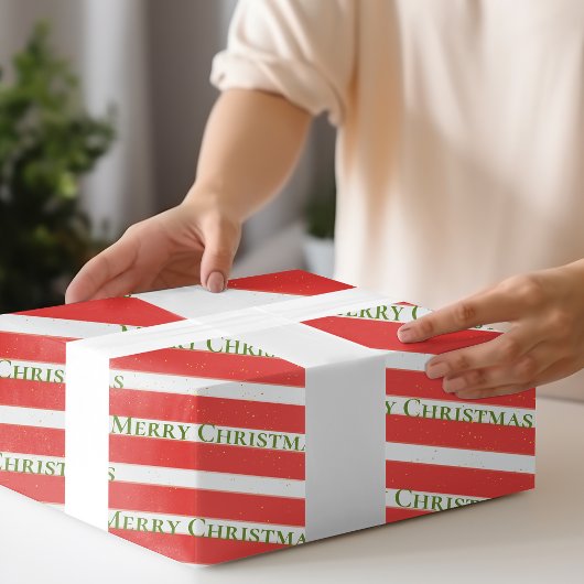 Niedliche Rote Grüne Elf Kostüme Streifen Frohe We Geschenkpapier Set