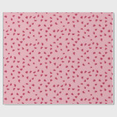 Niedliche Rote Herzdoodles in Rosa Geschenkpapier (Flach)