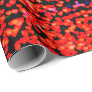 Niedliche rote Herzen buk Weihnachtslichter festli Geschenkpapier